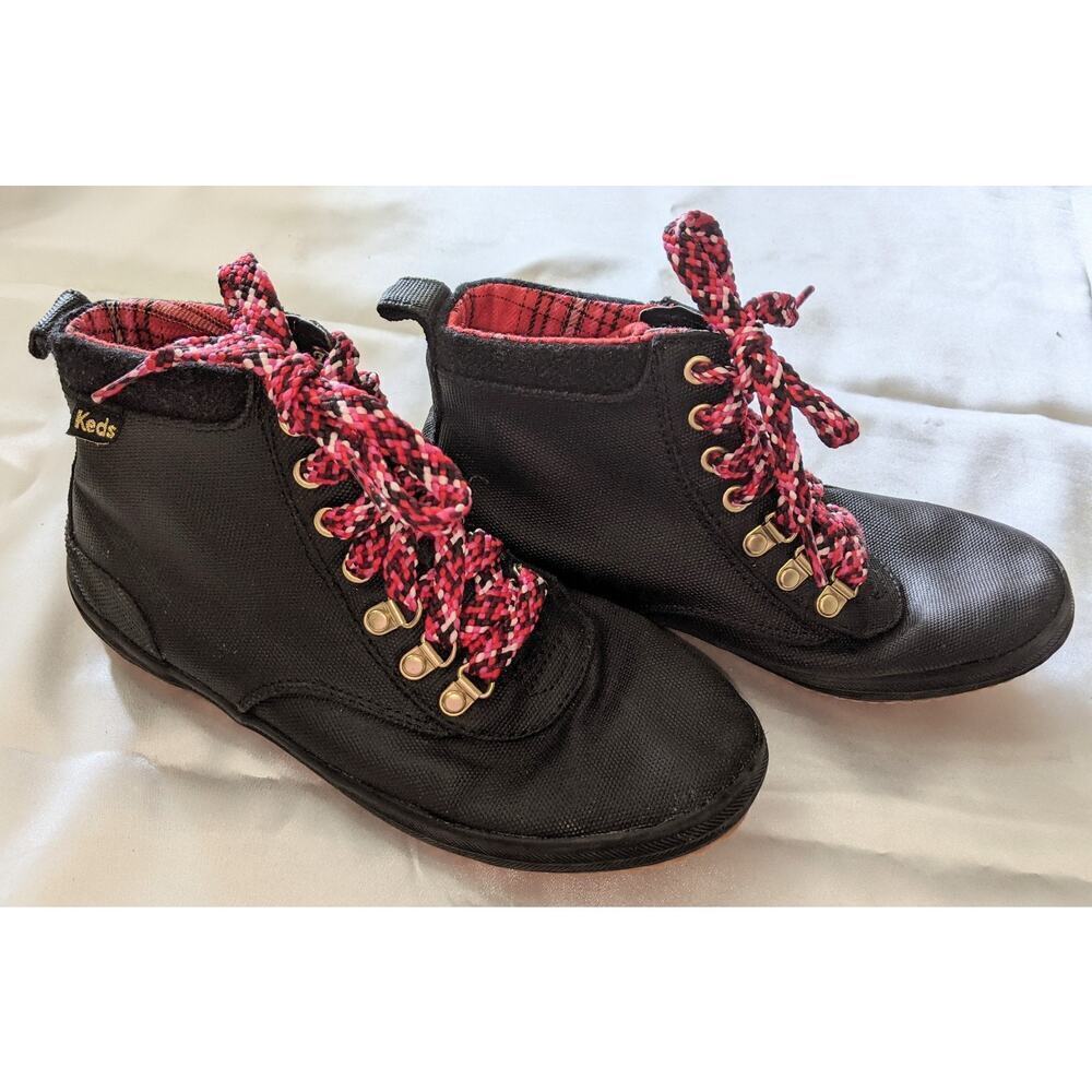 Keds Scout Boot II Women's Black Water Resistant Canvas Booties WF65576 Size 6W